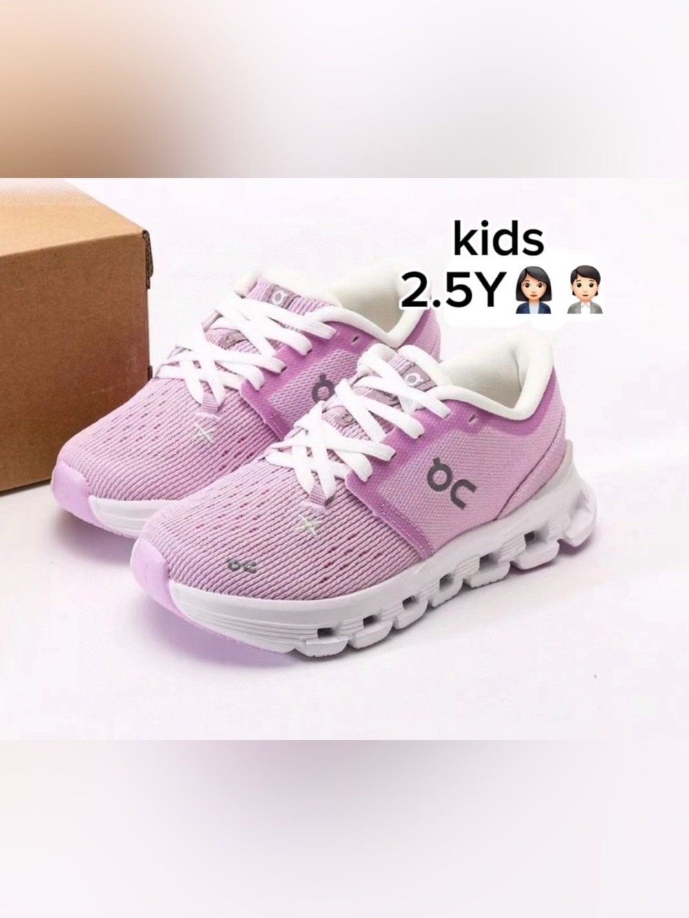 On Running Kids' Cloud X4 purple & white Running Shoes ideals brand wear(2.5Y)
